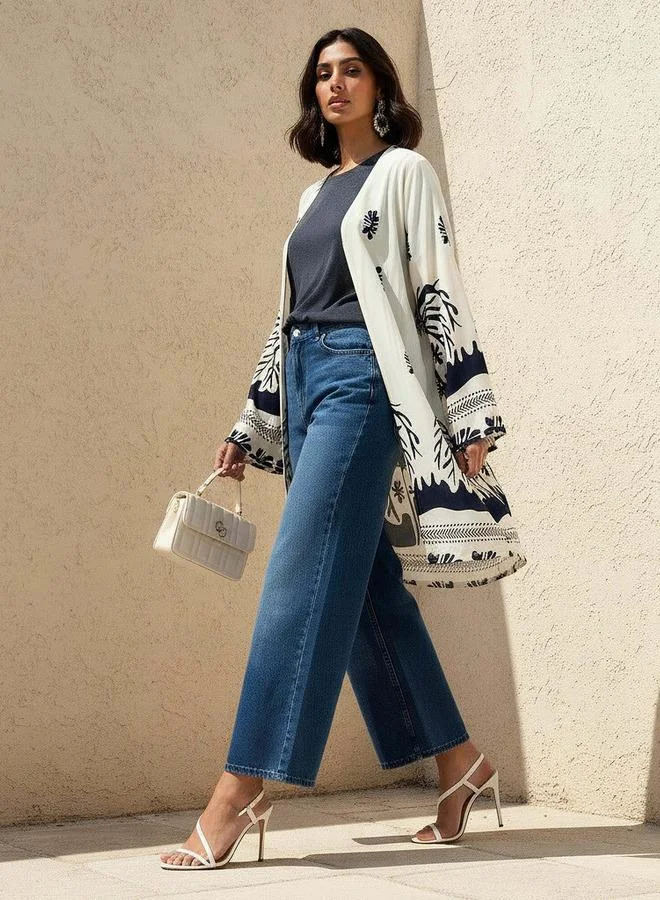 سبلاش فيڤ Viscose Kimono Shrug Printed